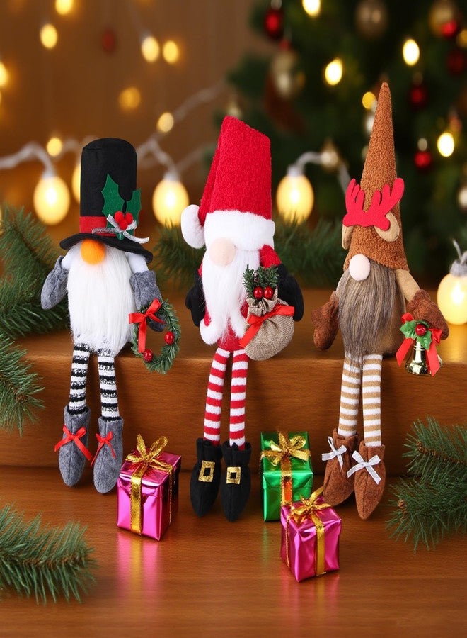 BWFY 3PCS Christmas Gnomes Plush,Long Leg Faceless Swedish Handmade Santa Plush Doll, Antler Gnome Rudolph Figurine Ornament for Home Holiday Party Gifts,Hotel, mall, Window Decoration,2025 - Image 3